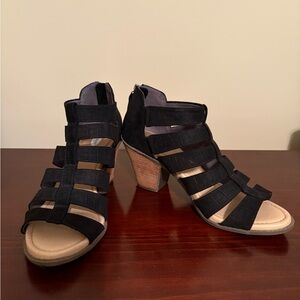 Black Strappy Heeled Sandals